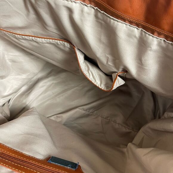 Galian NewYork PVC quilted large tote multi pastel color with brown trim - Picture 8 of 11